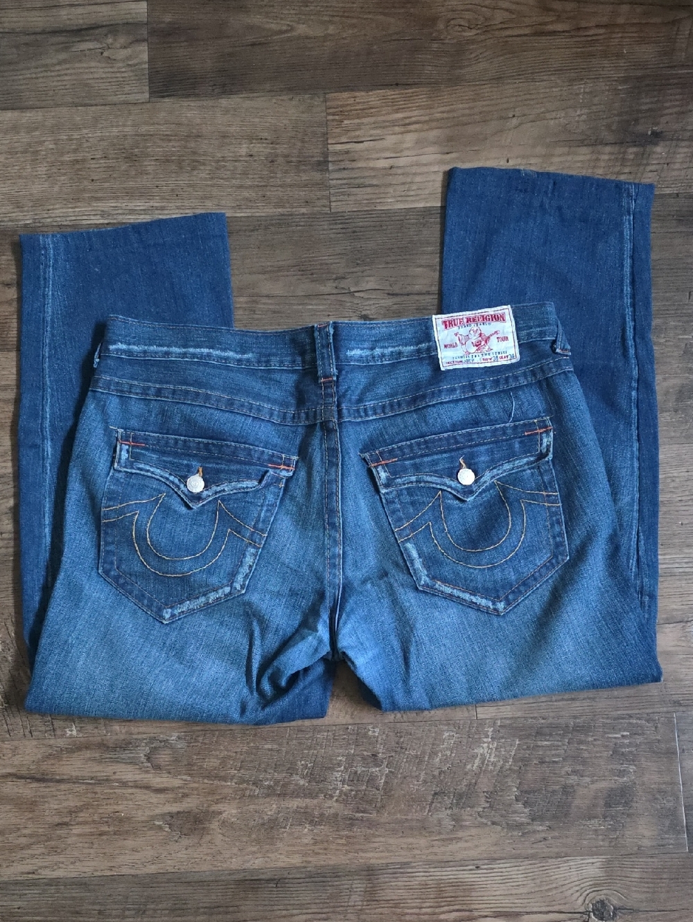 True Religion JOEY Blue Jeans with Back Pocket Stitching